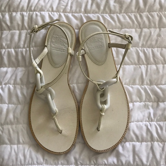 Burberry Shoes - Burberry white sandals sz 36.5 - US 6.5